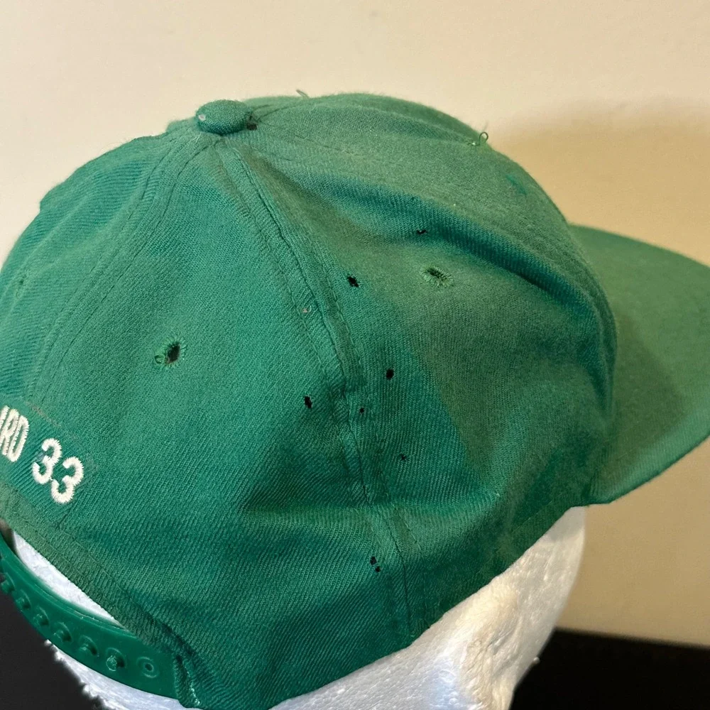 Vintage Boston Celtics Larry Bird 33 Snapback Hat Green NBA Basketball Cap